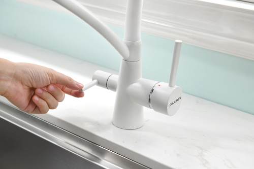 Смеситель для кухни Paulmark SIEGEN Si213111-WH на мойку белый - фото 5